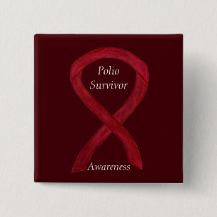 Polio Survivor Awareness Ribbon Custom Pins
