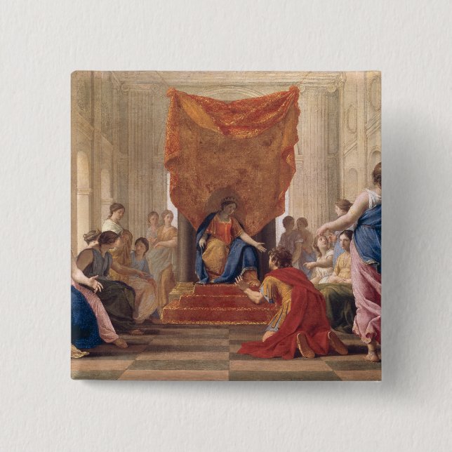 Poliphilus Kneeling before Queen Eleuterylida 15 Cm Square Badge (Front)