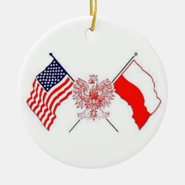POLISH AMERICAN CERAMIC TREE DECORATION (Front)