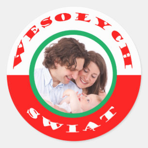 Polish-American Christmas Photo Sticker