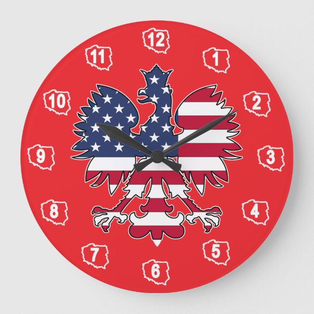 Polish American Eagle Clock (Front)