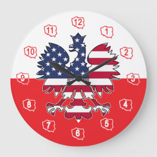 Polish American Eagle Clock