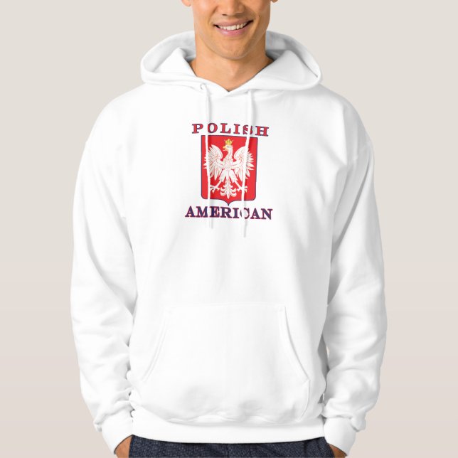 Polish American Eagle Shield Hoodie (Front)