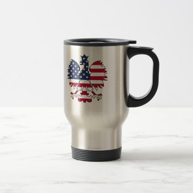 Polish American Eagle Travel Mug (Right)