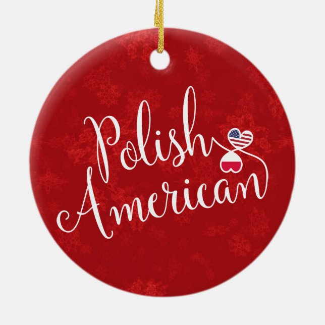 Polish American Entwined Hearts Holiday Decoration (Back)