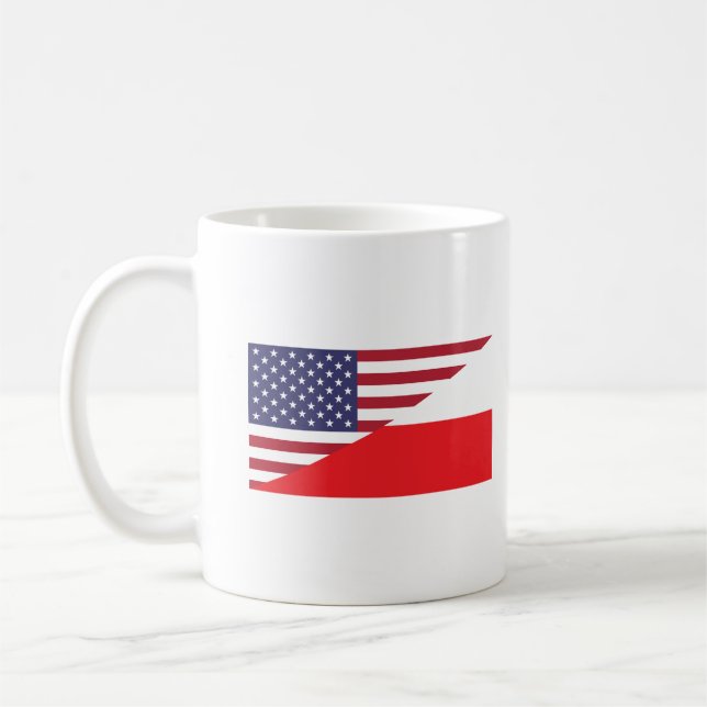 Polish American Flag Coffee Mug (Left)
