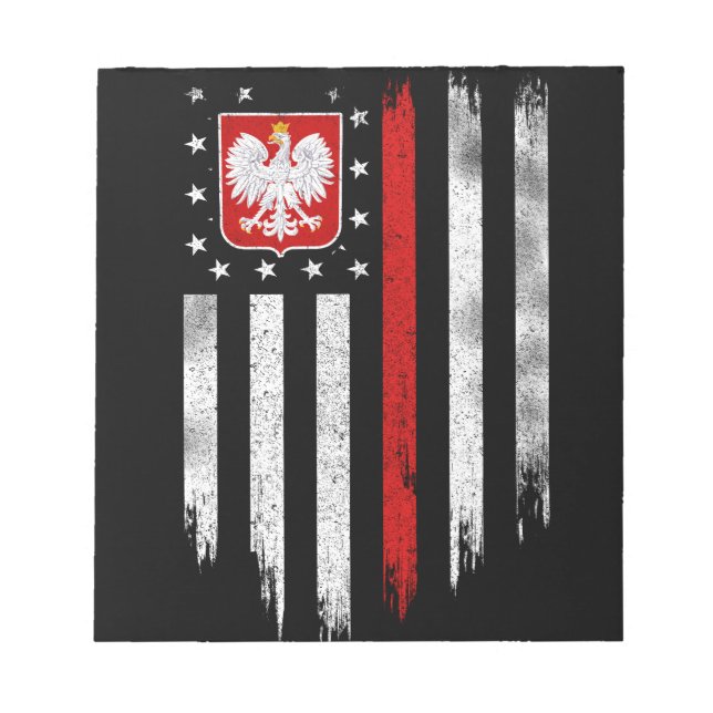 Polish American Flag Combo Poland Usa Polska Notepad (Front)