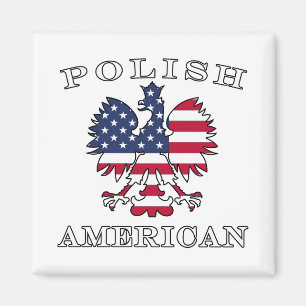 Polish American Flag Eagle Magnet