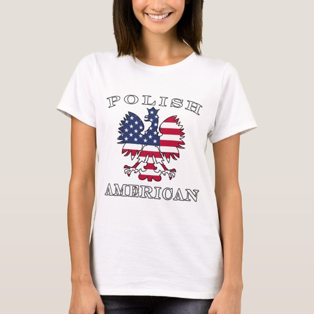 Polish American Flag Eagle T-Shirt (Front)