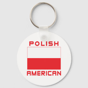Polish American Flag Key Ring
