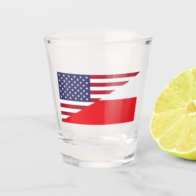 Polish American Flag Shot Glass (Front)