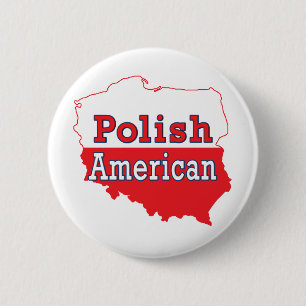 Polish American Map 6 Cm Round Badge