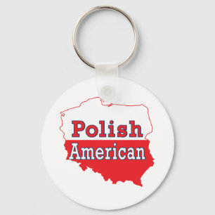 Polish American Map Key Ring