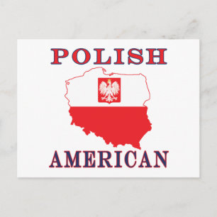 Polish American Map Postcard