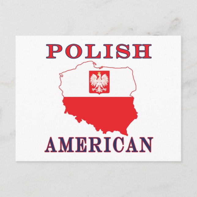 Polish American Map Postcard (Front)