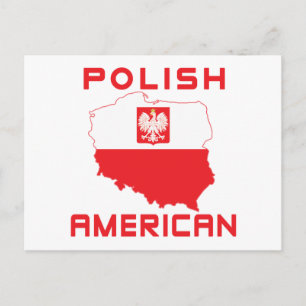 Polish American Map Postcard