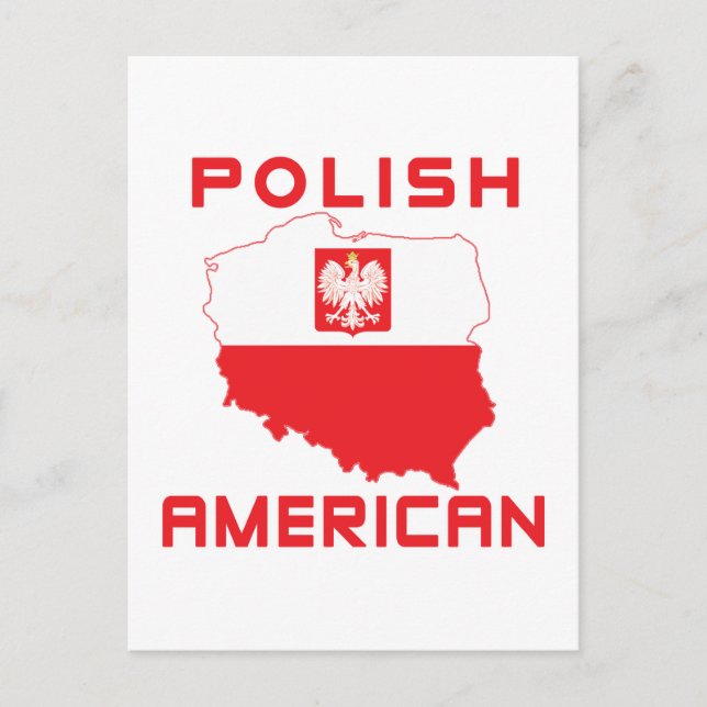 Polish American Map Postcard (Front)