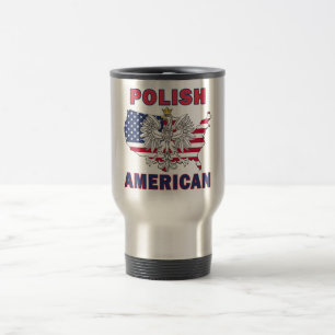 Polish American Map Travel Mug