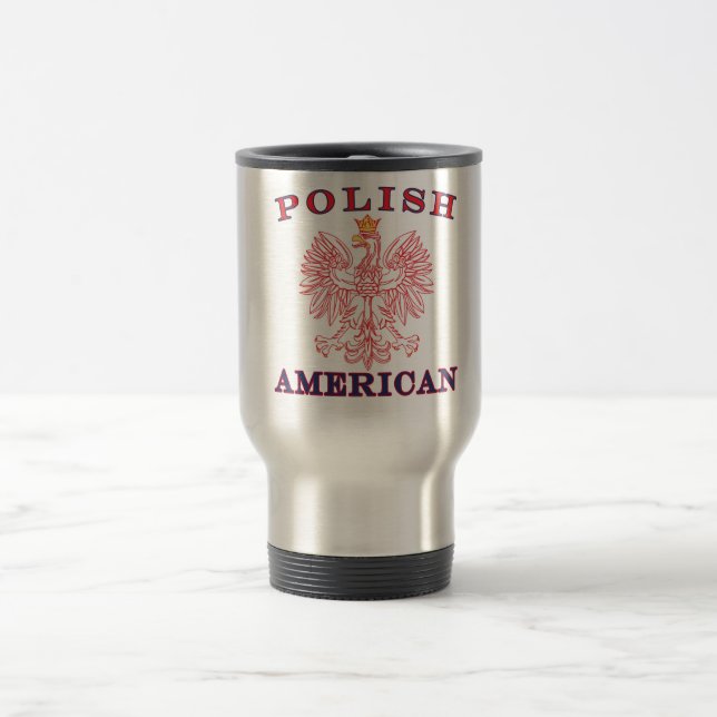 Polish American Red Eagle Travel Mug (Center)