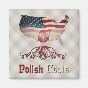 Polish American Roots Fridge Magnet