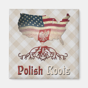 Polish American Roots Fridge Magnet