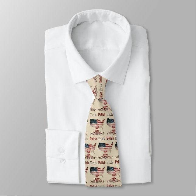 Polish American Roots Neck Tie (Tied)