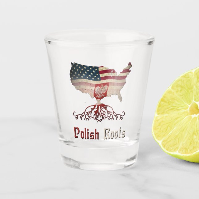 Polish American Roots, Poland Shot Glass (Front)