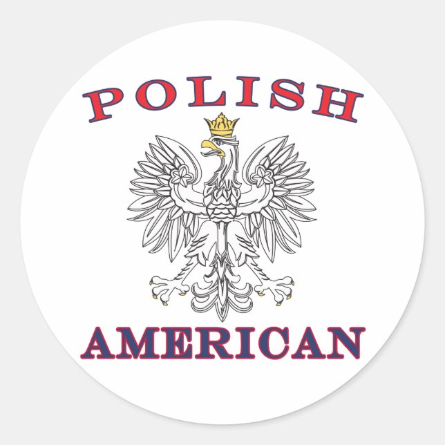 Polish American White Eagle Classic Round Sticker (Front)