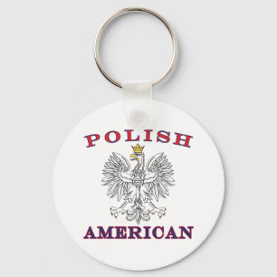 Polish American White Eagle Key Ring