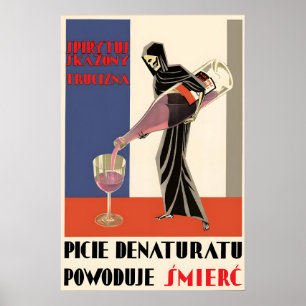 Polish Anti Alcohol Poster Drinking denaturant
