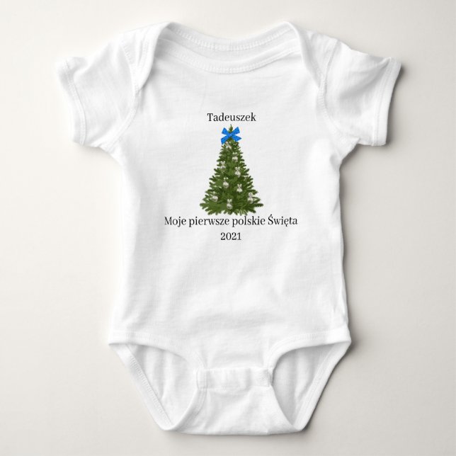 Polish baby 1st Christmas onsie Baby Bodysuit (Front)