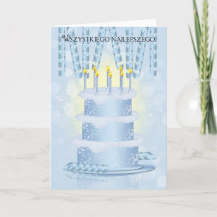 Polish Birthday Cake And Candles Card