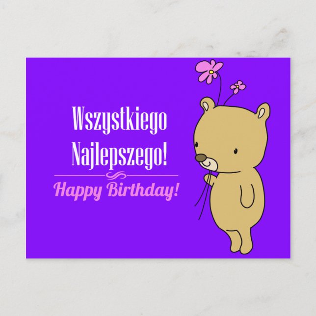 Polish  Birthday card (Front)