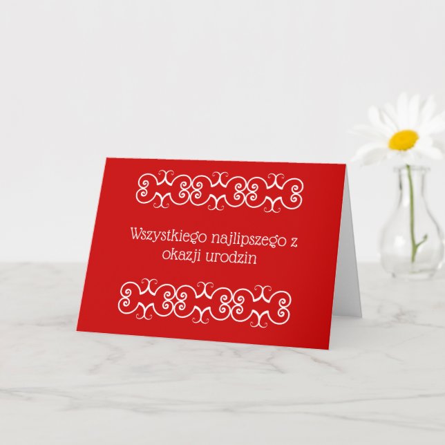 Polish Birthday Greeting  Card (Small Plant)