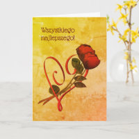 Polish Birthday Sto Lat Red Roses Heart