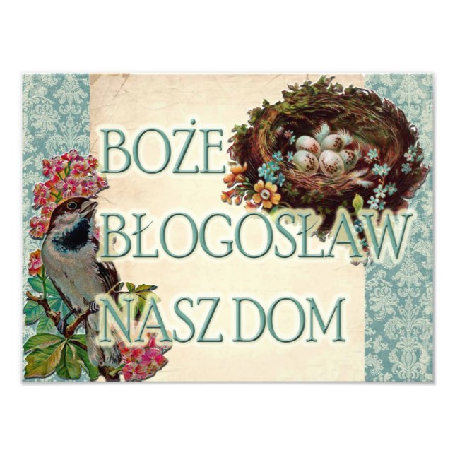 Polish Boże Błogosław Nasz Dom God Bless Our Home Photo Print (Front)
