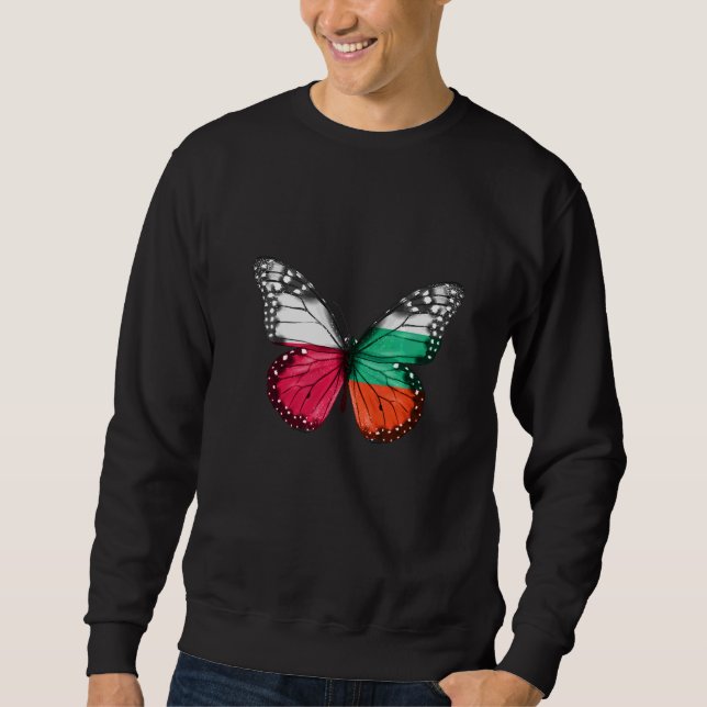 Polish Bulgarian Flag Butterfly Sweatshirt (Front)