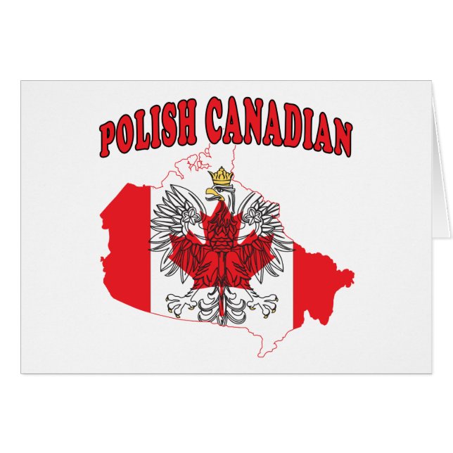 Polish Canadian Canada Flag Map (Front Horizontal)