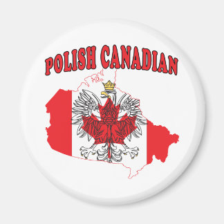 Polish Canadian Canada Flag Map Magnet