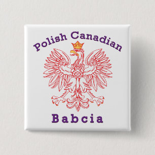 Polish Canadian Eagle Babcia 15 Cm Square Badge