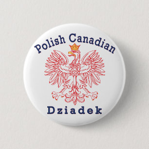 Polish Canadian Eagle Dziadek 6 Cm Round Badge