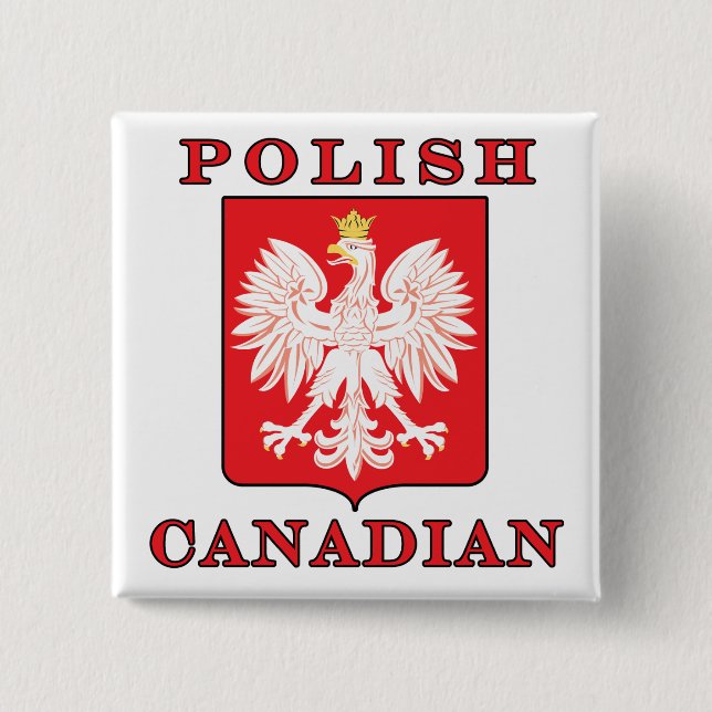 Polish Canadian Eagle Shield 15 Cm Square Badge (Front)