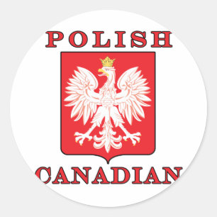 Polish Canadian Eagle Shield Classic Round Sticker
