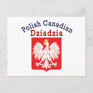 Polish Canadian Eagle Shield Dziadzia Postcard
