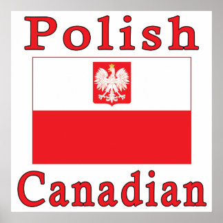Polish Canadian Falcon Flag Poster