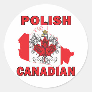 Polish Canadian Flag Canada Map Classic Round Sticker