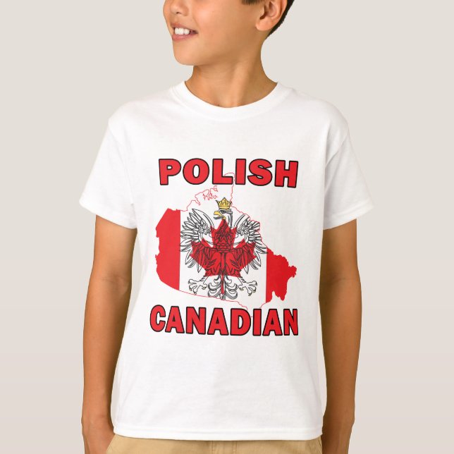 Polish Canadian Flag Canada Map T-Shirt (Front)