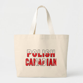 Polish Canadian Flag Large Tote Bag