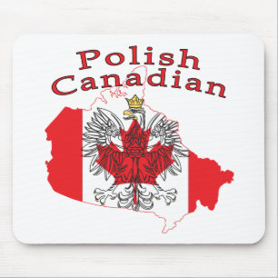 Polish Canadian Flag Map Mouse Pad
