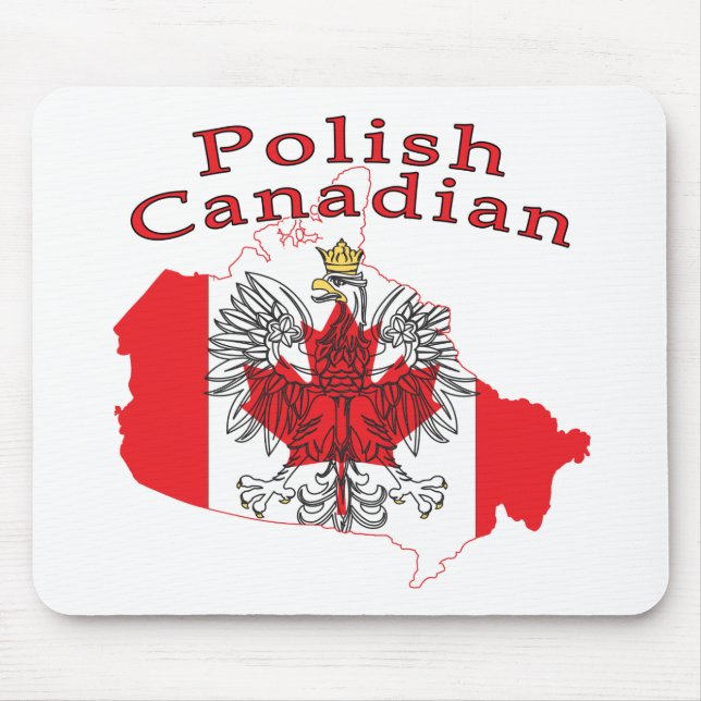 Polish Canadian Flag Map Mouse Pad (Front)